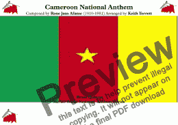page one of Cameroon National Anthem (O Cameroon, Cradle of our Forefathers) for Brass Quintet (MFAO World National Anthem Series)