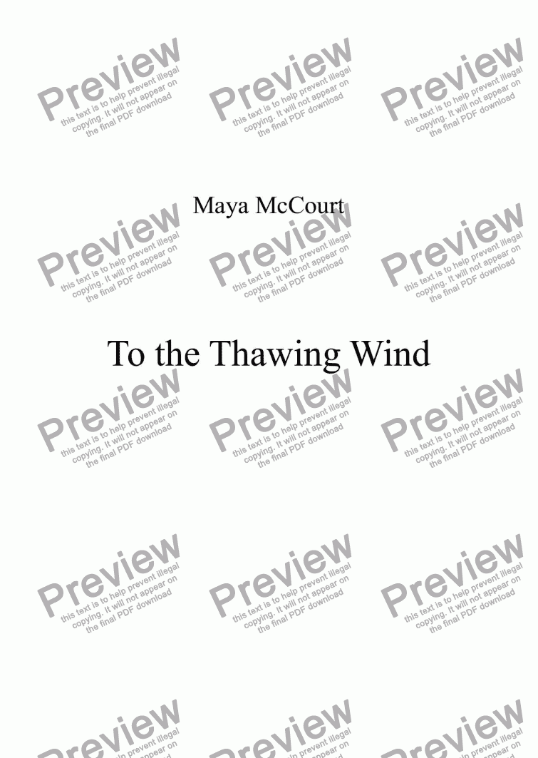page one of To the Thawing Wind