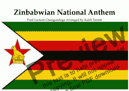 page one of Zimbabwean National Anthem ''Kalibusiswe Ilizwe le Zimbabwe'' for Brass Quintet ''MFAO World National Anthem Series''