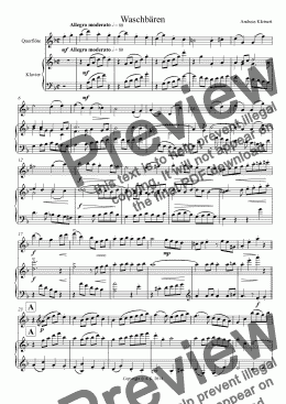 page one of Racoons (flute and piano)
