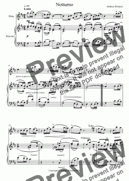 page one of Notturno for flute and piano