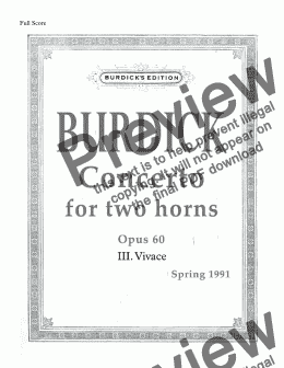 page one of Concerto for two horns, Op. 60 No. 3