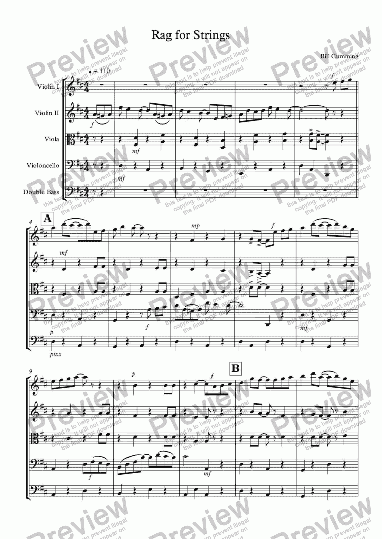 page one of Rag for Strings