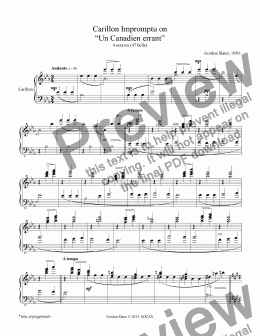 page one of Carillon Impromptu on “Un Canadien errant”