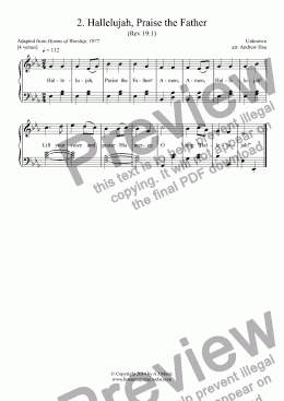 page one of Hallelujah, Praise the Father - Easy Piano 2