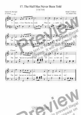 page one of The Half Has Never Been Told - Easy Piano 17