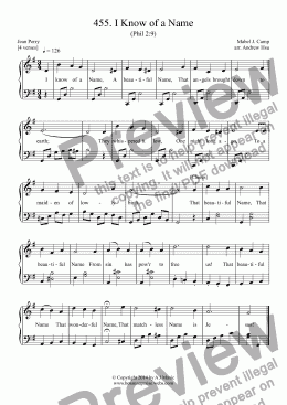 page one of I Know of a Name - Easy Piano 455