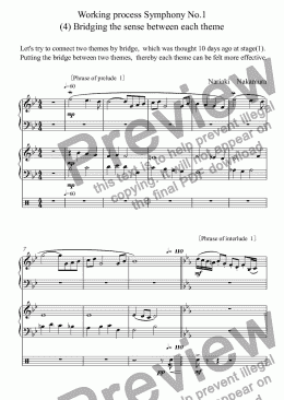 page one of Working process Symphony No.1  (4) Bridging the sense between each theme
