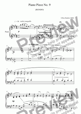 page one of Piano Piece No. 9