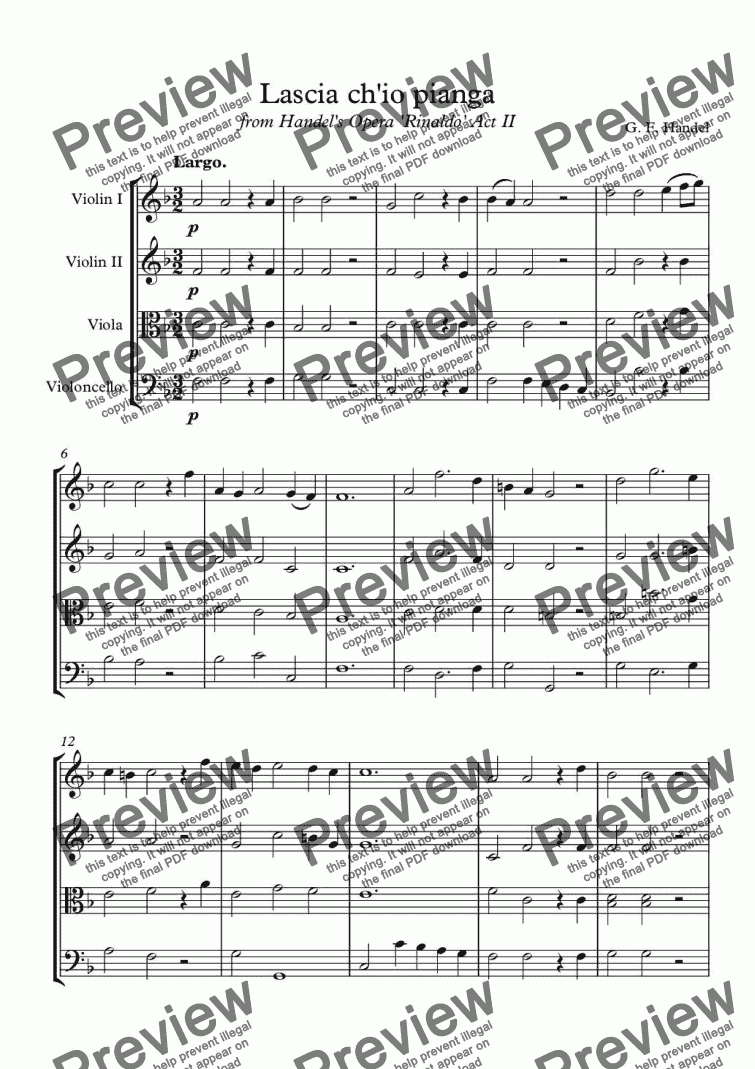 page one of Classical Excerpts for String Quartet, Volume 2