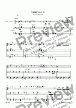 page one of Cancer (Treble rec or Flute)