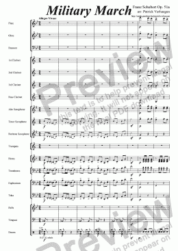 page one of Military March (for wind band)