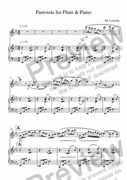 page one of Pastorale for Flute & Piano