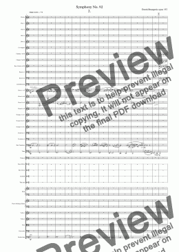 page one of Symphony No 92 2nd movt