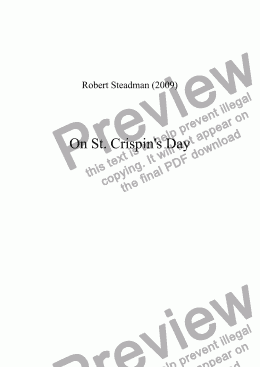 page one of On St. Crispin’s Day