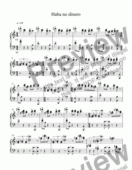page one of Haba no dinero a sort of Habanera for Piano