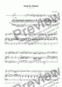 page one of Song for Sinead [flute or rec + pno]