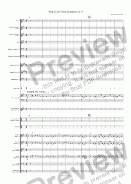 page one of "Ode to Joy" from Symphony no. 9