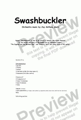 page one of Swashbuckler