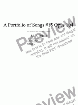 page one of A Portfolio of Songs #15 Opus 104