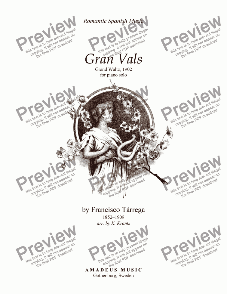 page one of Gran Vals / Grand Waltz for piano solo