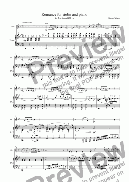 page one of Romance for violin and piano