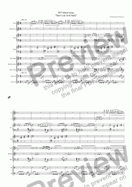 page one of 007 theme song  "Don’t you look back"