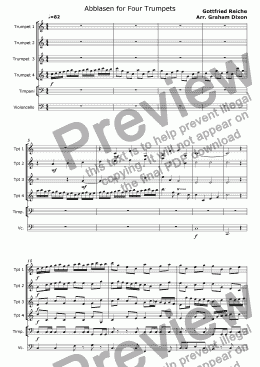 page one of Abblasen for Four Trumpets