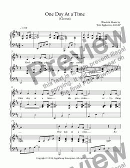 page one of One Day At a Time (Chorus),Unison