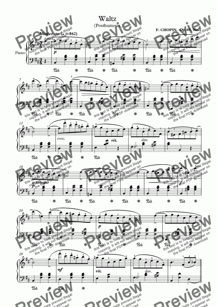 page one of Waltz No.10 (in B-minor)