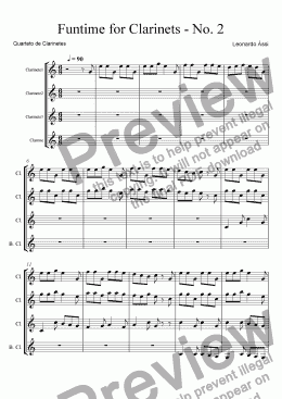 page one of Funtime for Clarinets - No. 2