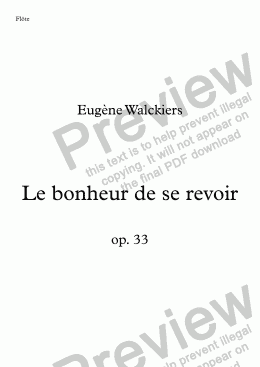 page one of Walckiers, Le bonheur de se revoir, op. 33 – Flöte