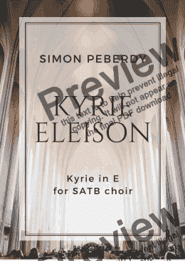 page one of Kyrie Eleison (2013) in E major for SATB choir by Simon Peberdy