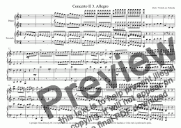 page one of Bach/Vivaldi Organ/2 violin Concerto II arr Piano Duet 3. Allegro