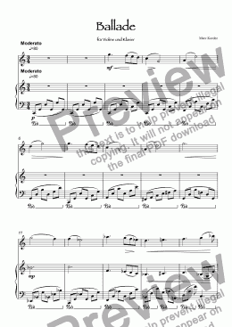 page one of Ballade für Violine und Klavier