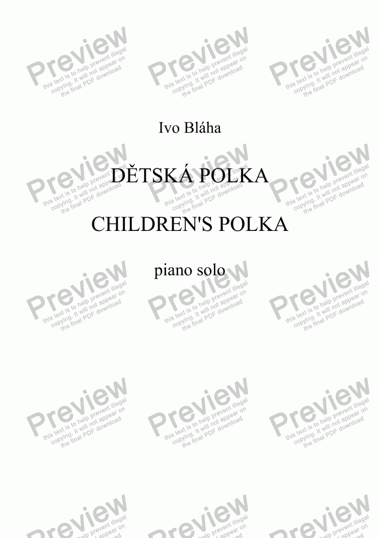 page one of CHILDREN’S POLKA (Dětská polka) for piano