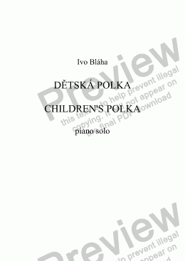 page one of CHILDREN’S POLKA (Dětská polka) for piano