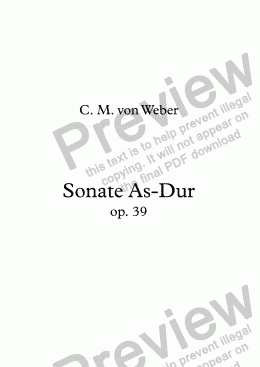 page one of Weber, Flötensonate n. op. 39 / J. 199 – Flöte