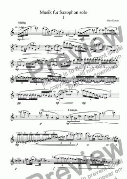 page one of Musik für Saxophon solo I