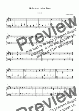 page one of ’Gelobt sei deine Treu’ Choral Vorspiel ( Band VIII) 