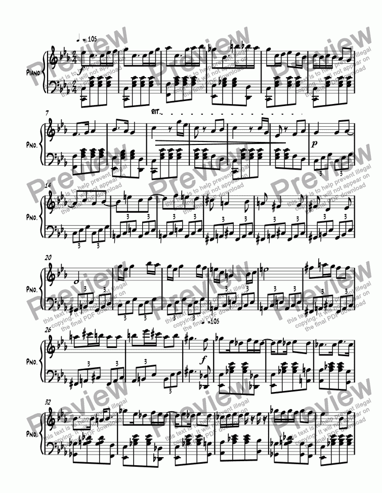 page one of Ragtime #128 in C Minor, Op. 272