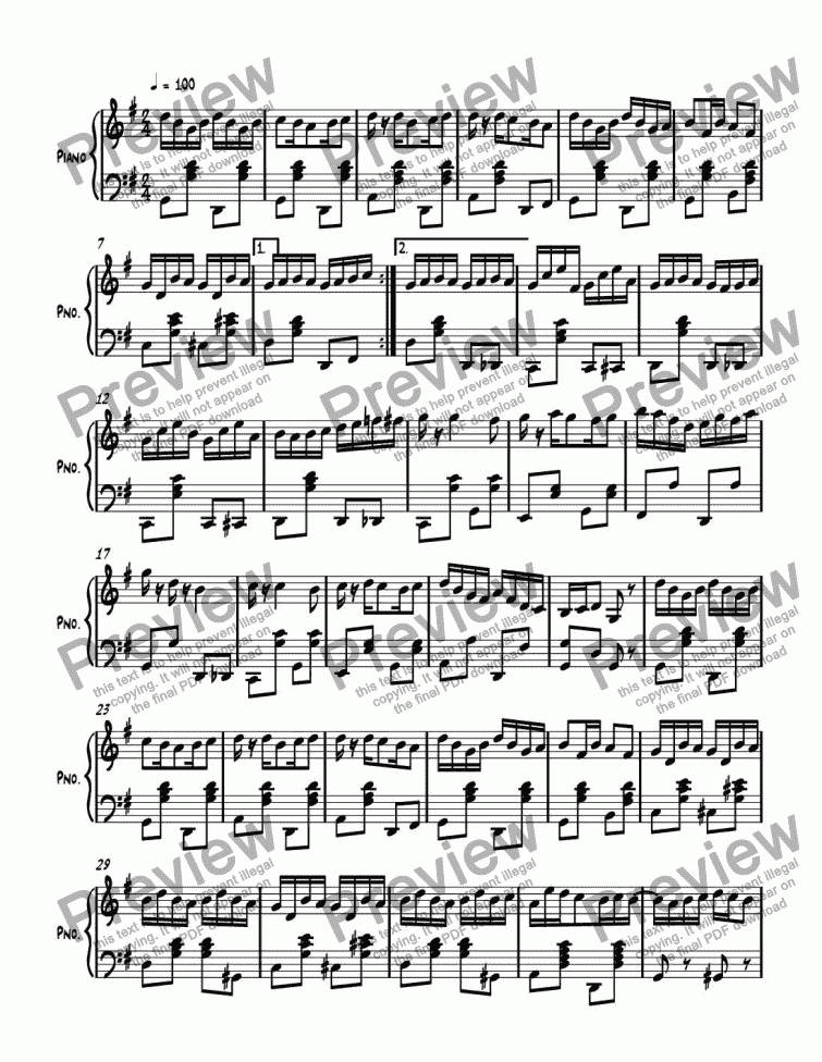 page one of Ragtime #138 in G Major, Op. 287