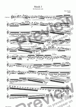 page one of Musik 3 für Klarinette solo