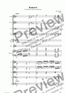 page one of Konzert für Klarinette, Klavier und Orchester