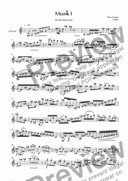 page one of Musik 1 für Klarinette solo