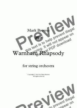 page one of Warnham Rhapsody