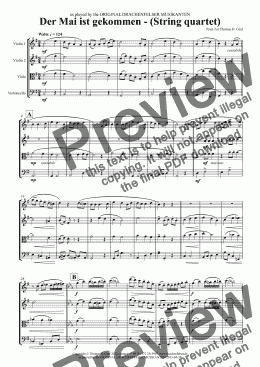 page one of Der Mai ist gekommen - String quartet