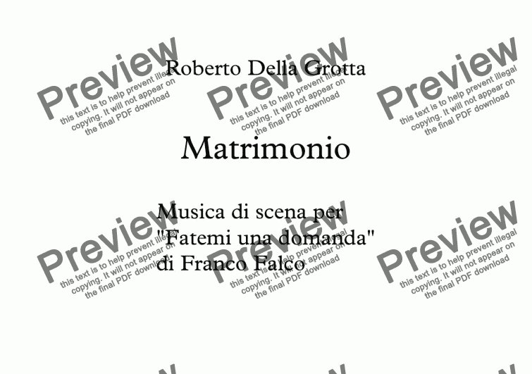 page one of Matrimonio