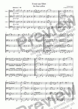 page one of Susato - IL ETAIT UNE FILLET - for four cellos