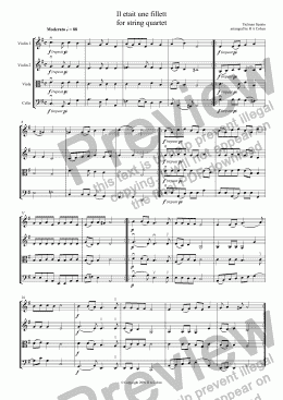 page one of Susato - IL ETAIT UNE FILLET - for string quartet
